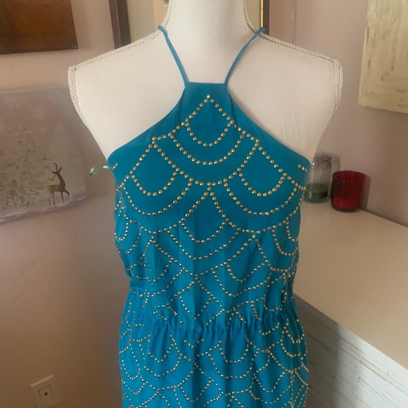 Trina Turk embellished halter dress silk SZ 8 - Picture 7 of 9